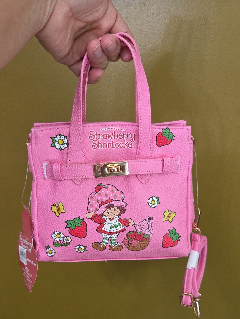 NWT Strawberry Shortcake Pink Kids Tote Bag with Removable Strap